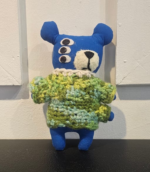 Shin Teddy: Blue Boy (Green Crochet)
