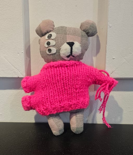 Shin Teddy: pink check (neon goth)