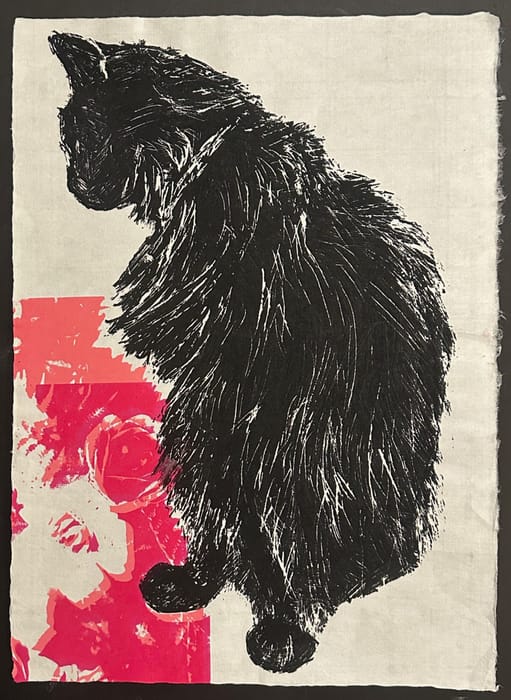 Silkscreen -Cat in profile