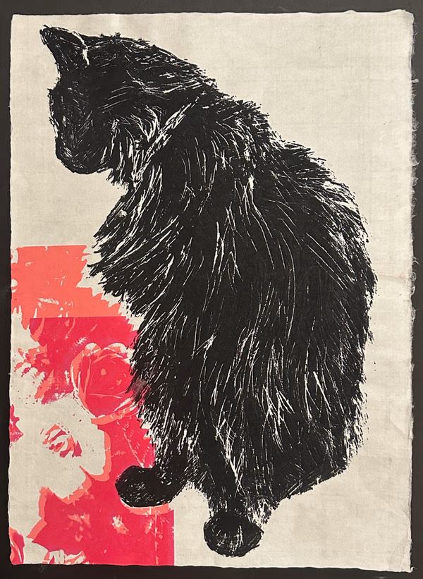 Silkscreen -Cat in profile