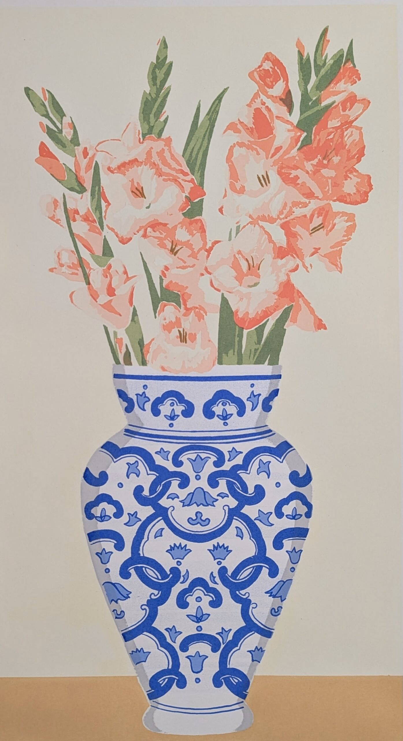 Blue Vase-Gladiolus