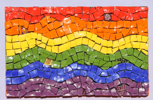 LGBTQIA Rainbow Pride Glass Smalti Flag