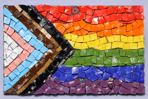 LGBTQIA Inclusive Glass Smalti Flag