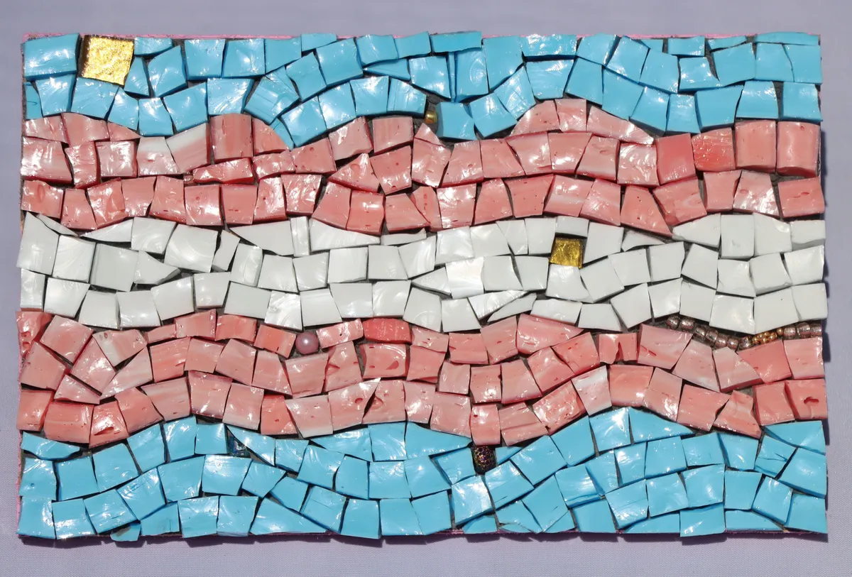 Mosaic Glass Smalti Trans Flag