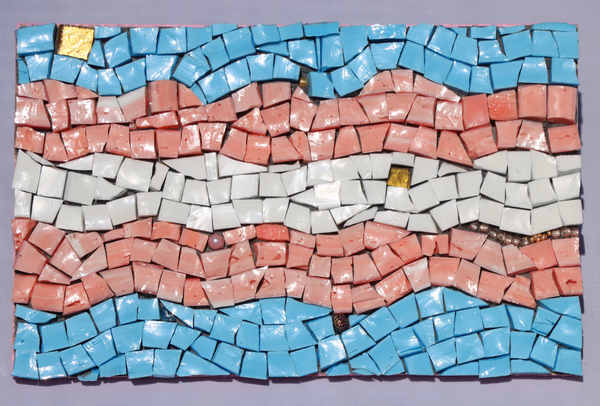 Mosaic Glass Smalti Trans Flag