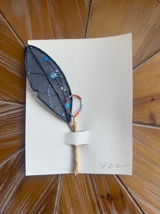 Large Blue Feather Pick